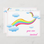 Rainbow Slide Party uitnodiging (Voorkant / Achterkant)