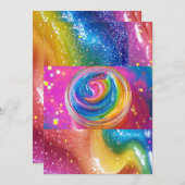 Rainbow Slime Aangepaste Verjaardagsfeest Kaart (Voorkant / Achterkant)