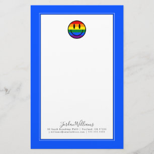 Rainbow Smiley Face Briefpapier