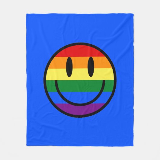 Rainbow Smiley Face Fleece Deken (Voorkant)
