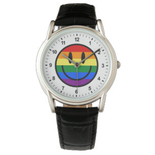Rainbow Smiley Face Horloge