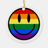 Rainbow Smiley Face Keramisch Ornament (Voorkant)