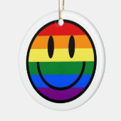 Rainbow Smiley Face Keramisch Ornament (Links)