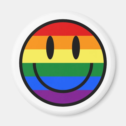 Rainbow Smiley Face Magneet (Voorkant)
