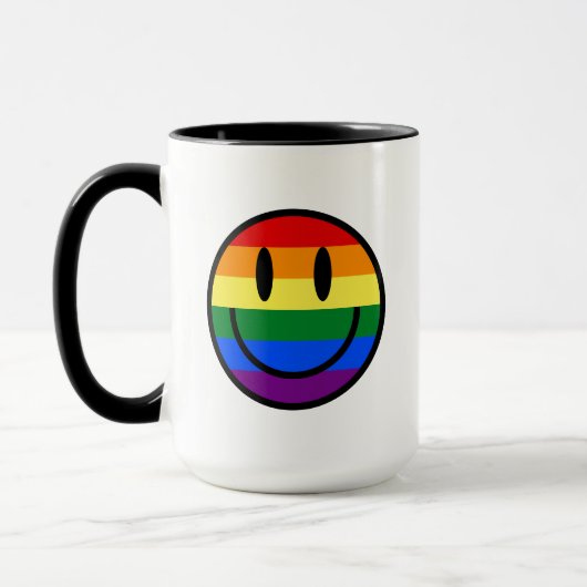 Rainbow Smiley Face Mok (Links)