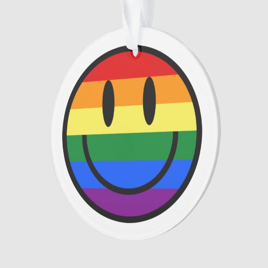 Rainbow Smiley Face Ornament (voorkant)