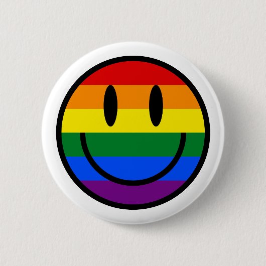 Rainbow Smiley Face Ronde Button 5,7 Cm (Voorkant)