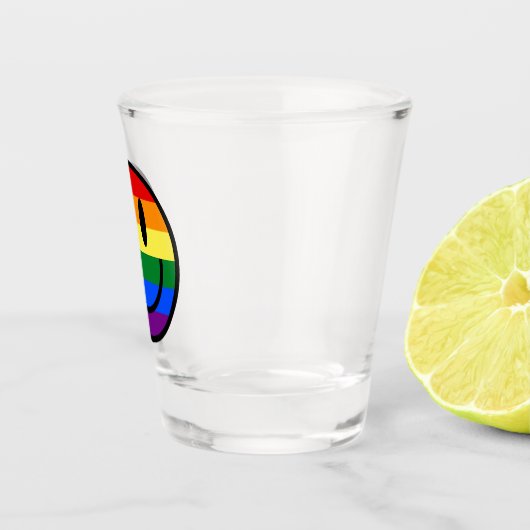 Rainbow Smiley Face Shot Glas (Rechts)