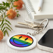 Rainbow Smiley Face Sleutelhanger (Voorkant Rechts)