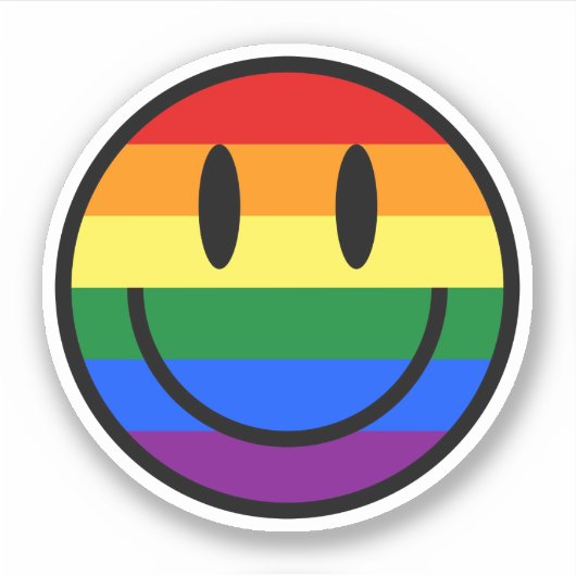 Rainbow Smiley Face Sticker (Voorkant)