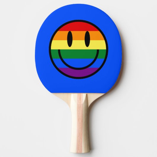 Rainbow Smiley Face Tafeltennisbatje (Voorkant)