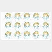 Rainbow Smiling Cloud Hartelijk dank Labels (Vel)