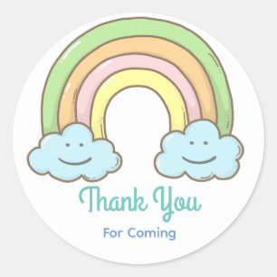 Rainbow Smiling Cloud Hartelijk dank Ronde Sticker