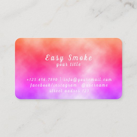 Rainbow Smoke Vape Shop Carte de visite (Dos)