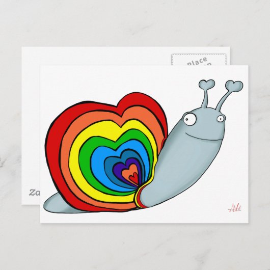 RAINBOW SNAIL AVAL BRIEFKAART (Voorkant / Achterkant)