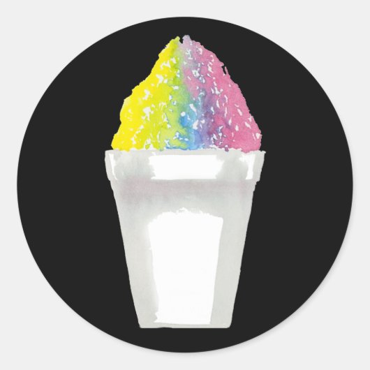 Rainbow Sno-ball Pink Classic Ronde Sticker (Voorkant)