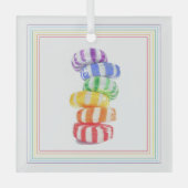 RAINBOW SNOEP Glass Square Ornament (Voorkant)