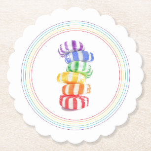 RAINBOW SNOEP - Onderzetters met rond papier
