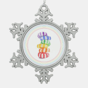 RAINBOW SNOEP Pewter Sneeuwvlok Ornament