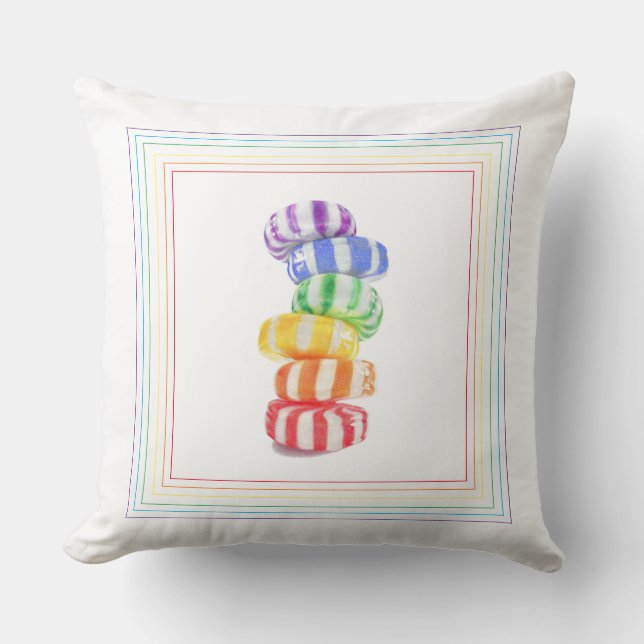 RAINBOW SNOEP Square Sierkussen (Voorkant)