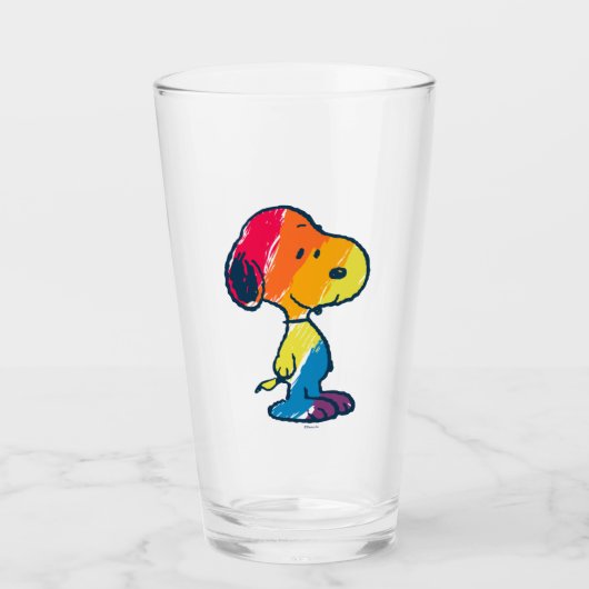 Rainbow Snoopy Glas (Voorkant)