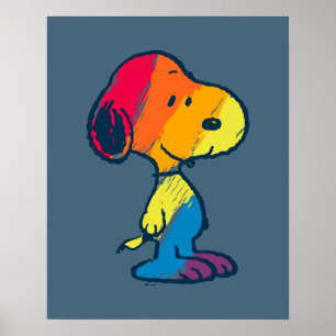 Rainbow Snoopy Poster