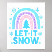 Rainbow Snowflake Christmas Winter Day Suprter Let Poster (Voorkant)