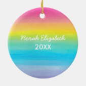 Rainbow Snowflake Personalized Photo Ornament (Achterkant)