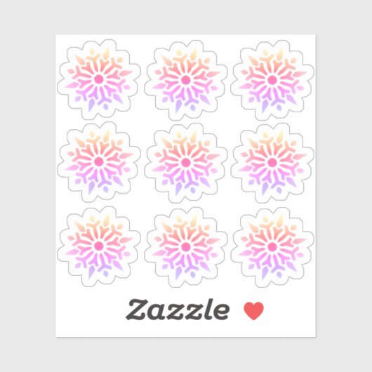 Rainbow Snowflake Vinyl Sticker (Vel)