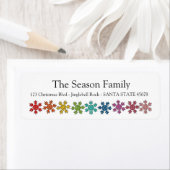 Rainbow snowflakes étiquette de vacances (En situation)