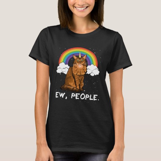 Rainbow Somali Ew People Unicorn Cat T-shirt (Voorkant)