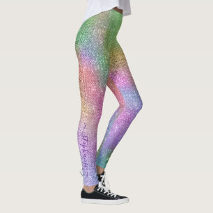 Rainbow Sparkle, gepersonaliseerd Leggings