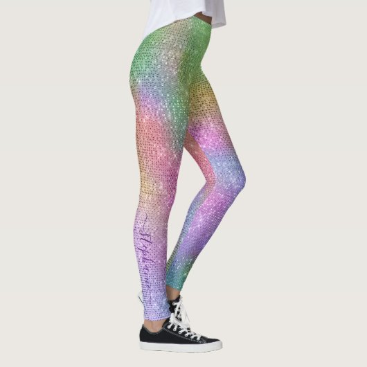 Rainbow Sparkle, gepersonaliseerd Leggings (Rechts)