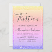 Rainbow Sparkle Glitter 13e dertien verjaardag Kaart (Achterkant)