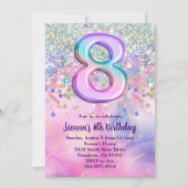 Rainbow Sparkle Glitter 8e Verjaardagsfeest Kaart (Voorkant)