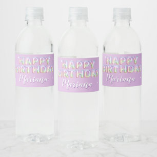 Rainbow Sparkle Glitter Meisje Verjaardagsfeestje Waterfles Etiket