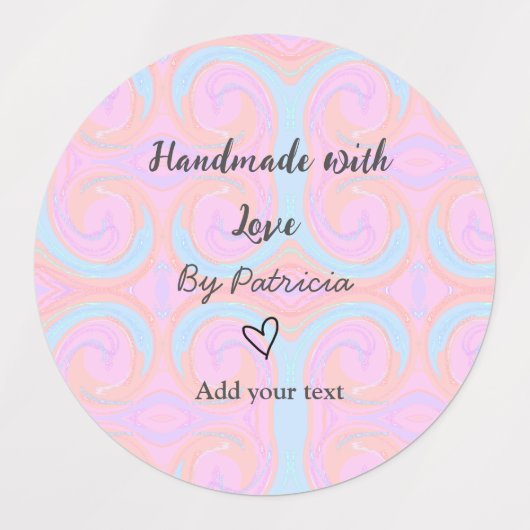 Rainbow sparkle handgemaakt met liefde voeg naamte labels (Design 2)