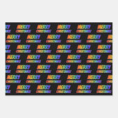 Rainbow Spectrum Pattern "MERRY CHRISTMAS!" Inpakpapier Vel (Voorkant 3)