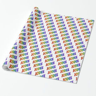 Rainbow Spectrum Pattern Voornaam "JODEE" Cadeaupapier