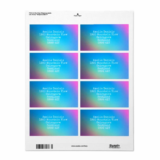 Rainbow Spectrum Return-verzendlabel Etiket (Full Sheet)