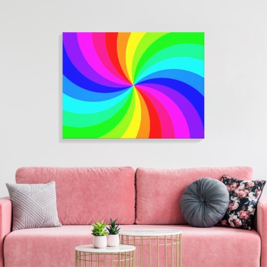 RAINBOW SPIRAAL CANVAS AFDRUK (Insitu (Woonkamer))