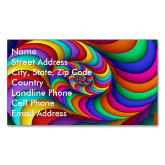 Rainbow Spiral Abstract Fine Fractal Art Visitekaartje Magneet