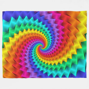 Rainbow Spiral Blanket Fleece Deken