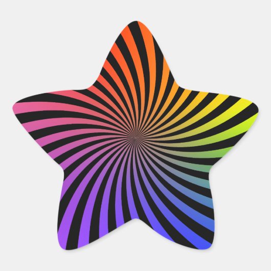 Rainbow Spiral Design : Sticker étoile (Devant)