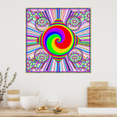 Rainbow Spiral Diamond Poster (Keuken)