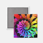 Rainbow Spiral Fractal Magneet (Voorkant / Achterkant)