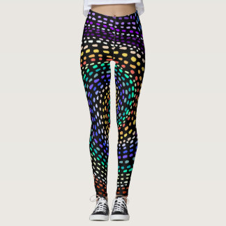 Rainbow Spiral Leggings for Women | Colorful Abstr