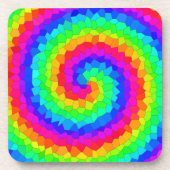 Rainbow Spiral Mosaic Tegel Bier Onderzetter (Voorkant)
