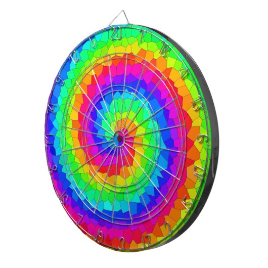 Rainbow Spiral Mosaic Tegel Dartbord (Voorkant Rechts)