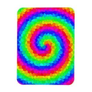 Rainbow Spiral Mosaic Tile Magneet